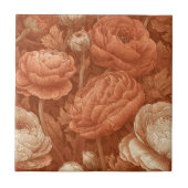 Cute Japanese Ranunculus  Tiles  For Spa-Style  タイル (正面)