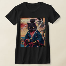 Cute Japanese Samurai Cat  Tシャツ