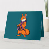 Cute Japanese Samurai Squirrel サンキューカード (正面)