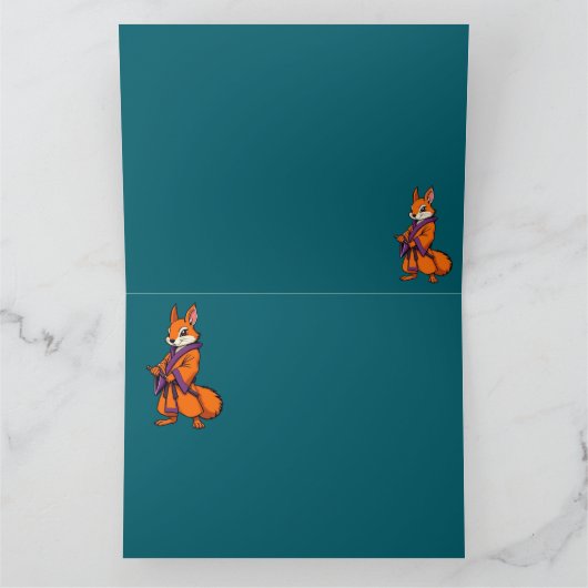 Cute Japanese Samurai Squirrel サンキューカード (内部)