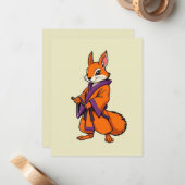 Cute Japanese Samurai Squirrel ノートカード (正面/裏面インサイチュ)