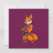 Cute Japanese Samurai Squirrel ノートカード (正面)