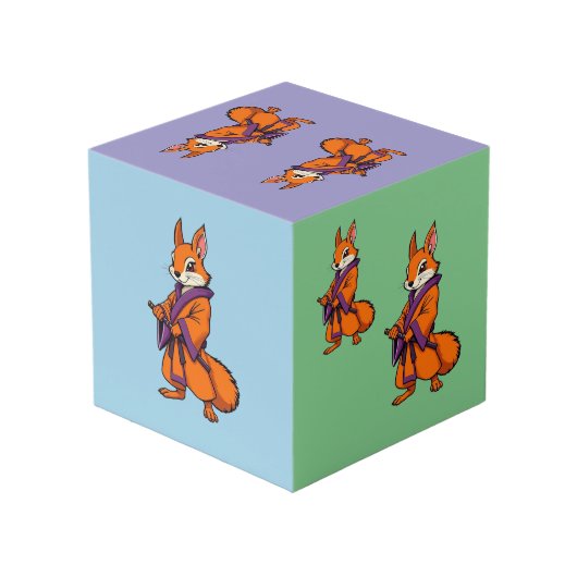 Cute Japanese Samurai Squirrel フォトキューブ (裏面アングル)