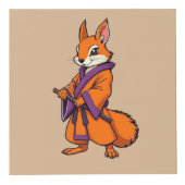 Cute Japanese Samurai Squirrel フォトキューブ (正面)