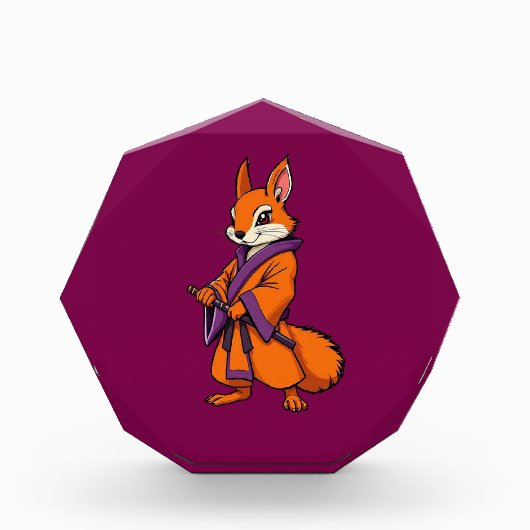 Cute Japanese Samurai Squirrel フォトブロック (正面)