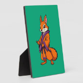 Cute Japanese Samurai Squirrel フォトプラーク (側面)