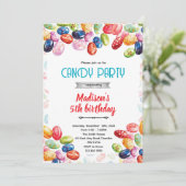 Cute jellybean party theme invitation 招待状 (スタンド正面)