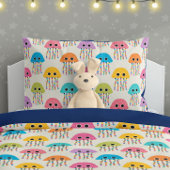 Cute Jellyfish Pattern on Cream 枕カバー