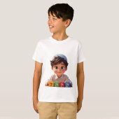 Cute Jewish Boy wearing a kippah T-Shirt Tシャツ (正面フル)