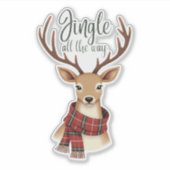 Cute Jingle All The Way Reindeer Sticker シール (正面)