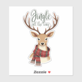 Cute Jingle All The Way Reindeer Sticker シール