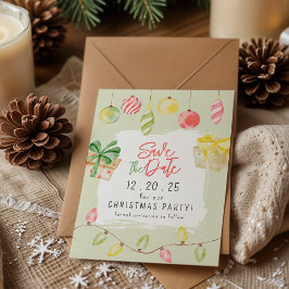 Cute Jingle & Mingle Green Christmas Party セーブザデート