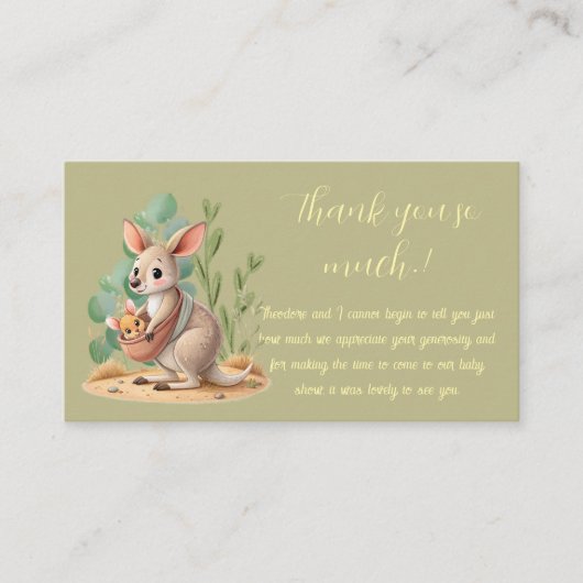 Cute Joey Baby Shower Thank You エンクロージャーカード (正面)