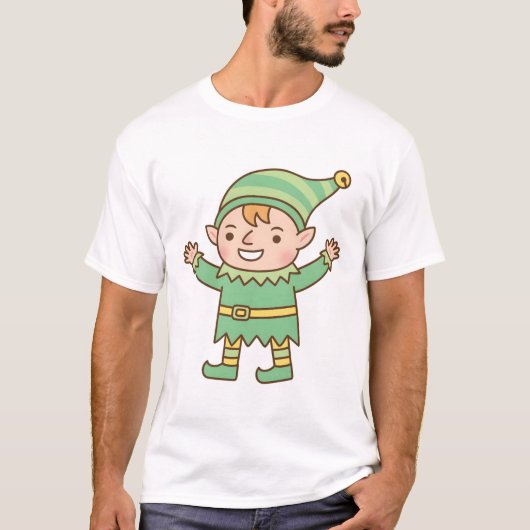 Cute Jolly Elf Doodle Tシャツ (正面)