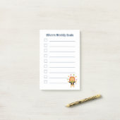 Cute Juggler Lion Kid Weekly Goals Notes ポストイット (デスク上)