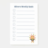 Cute Juggler Lion Kid Weekly Goals Notes ポストイット (正面)