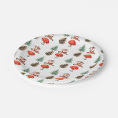 Cute Jumping Baby Reindeer Christmas Pattern Party ペーパープレート (アングル)