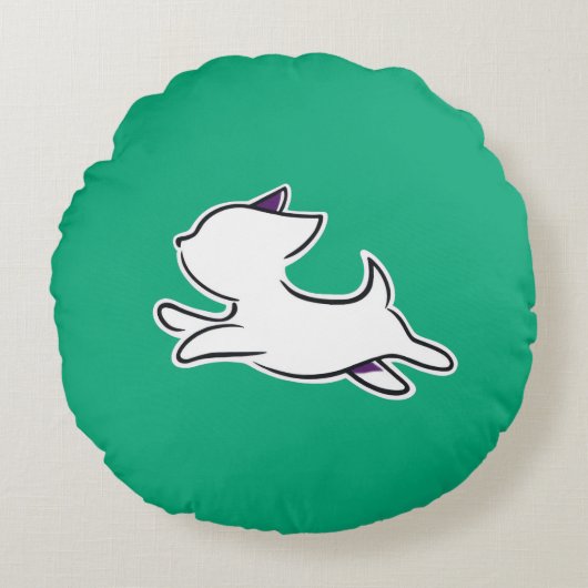 Cute Jumping Dog – Kids ラウンドクッション (正面)