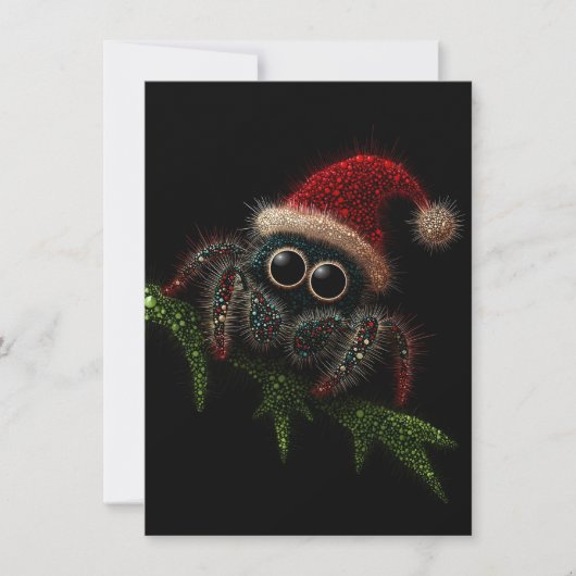 Cute Jumping Spider Christmas Cards シーズンカード (正面)