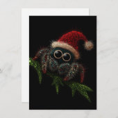 Cute Jumping Spider Christmas Cards シーズンカード (正面/裏面)
