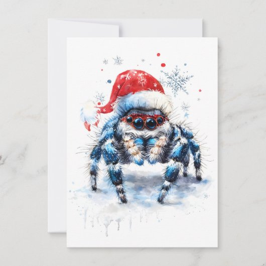 Cute Jumping Spider Christmas Cards シーズンカード (正面)