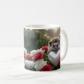 Cute June Hedgehog with Pearl Heart コーヒーマグカップ (正面右)