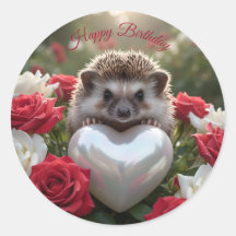 Cute June Hedgehog with Pearl Heart