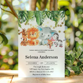 Cute Jungle Animals Baby Shower Invitation         招待状