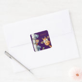 Cute Jungle Animals Peek-a-Boo Birthday Thank You  スクエアシール (封筒)