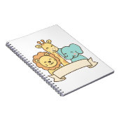 Cute Jungle Animals with Banner – Safari Nursery ノートブック (右側)