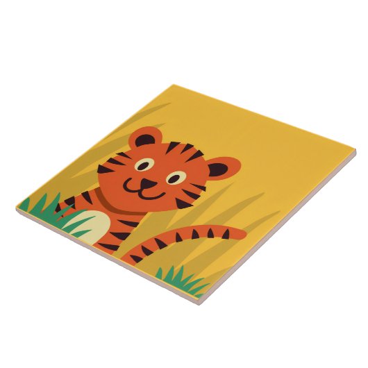 Cute Jungle Tiger Decorative Ceramic Tile タイル (側面)