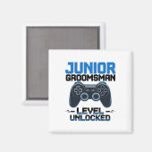 Cute Junior Groomsman Level Unlocked Wedding Party マグネット (正面/裏面)