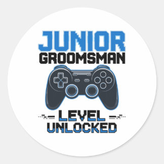 Cute Junior Groomsman Level Unlocked Wedding Party ラウンドシール