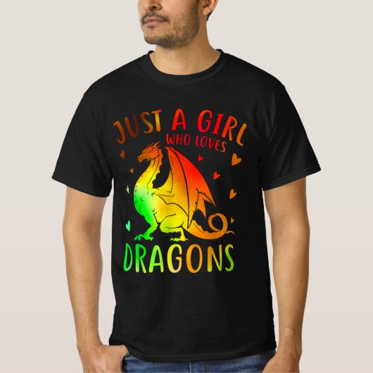 Cute Just A Girl Who Loves Dragons Tシャツ (正面)