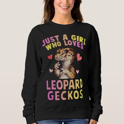 Cute Just A Girl Who Loves Leopard Geckos Lizard R スウェットシャツ (正面)