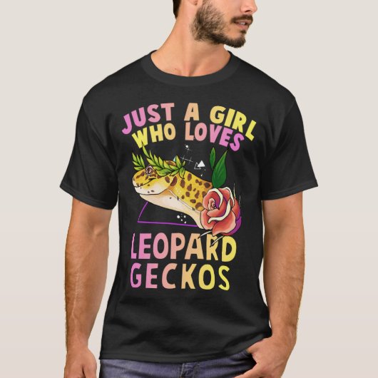 Cute Just A Girl Who Loves Leopard Geckos Lizard R Tシャツ (正面)
