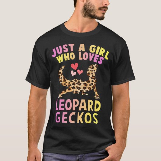Cute Just A Girl Who Loves Leopard Geckos Lizard R Tシャツ (正面)