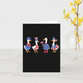 Cute Just A Silly Goose 4th Of July Goose Patrioti カード (黄色い花)