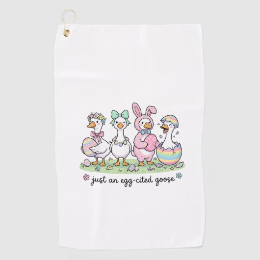 Cute Just an Eggcited Goose Easter Day Girl Women  ゴルフタオル (正面)