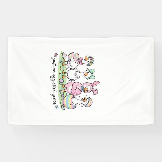 Cute Just an Eggcited Goose Easter Day Girl Women  横断幕 (横)