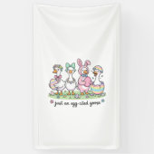Cute Just an Eggcited Goose Easter Day Girl Women  横断幕 (縦)