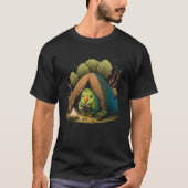 Cute Kakapo Bird Reading A Book IN A Camp Tシャツ (正面)