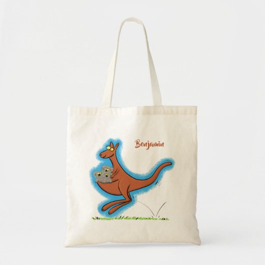 Cute kangaroo and koalas cartoon illustration トートバッグ (正面)