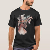 Cute Kangaroo Flower Crown Floral Kangaroo Tシャツ (正面)