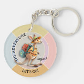 Cute Kangaroo Traveler The Adventure Begins キーホルダー (裏面)