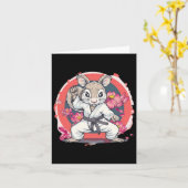 Cute Karate Squirrel Lotus Flower Mma Kickboxing K カード (黄色い花)