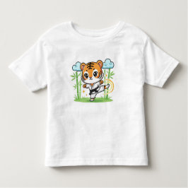 Cute Karate Tiger Kids Design トドラーTシャツ