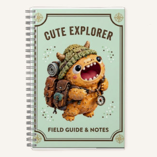 Cute Kawaii 3D Clay Monster Explorer Camping Noteb ノートブック