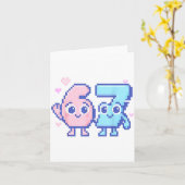 Cute Kawaii 67 Six Seven Meme 6 7 Girls Italian Br カード (黄色い花)