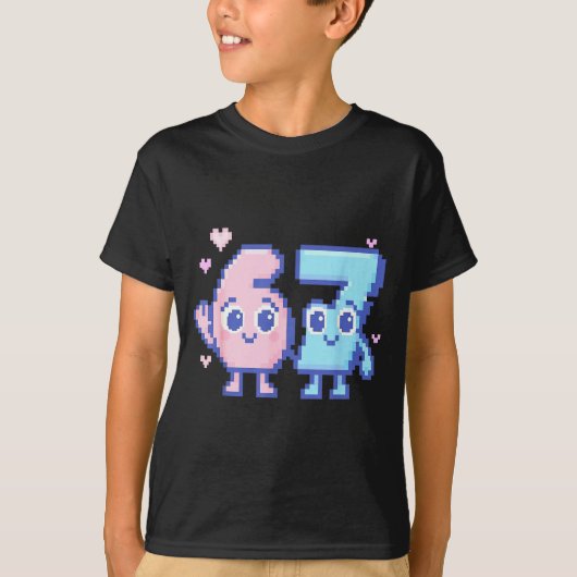 Cute Kawaii 67 Six Seven Meme 6 7 Girls Italian Br Tシャツ (正面)